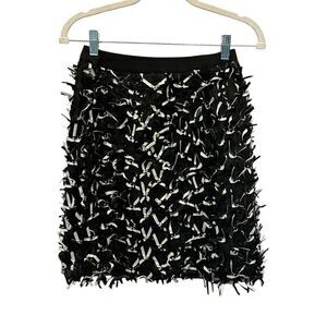 Shani Ribbon Bow mini Skirt Black and White | 4
